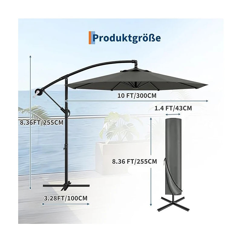 PARASOL DÉPORTÉ 3 M – OMBRE, CONFORT & ÉLÉGANCE EXTÉRIEURE