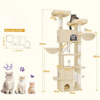 Arbre à chat GrandAscend – Le palace vertical pour chats exigeants et Maine Coon 185 cm