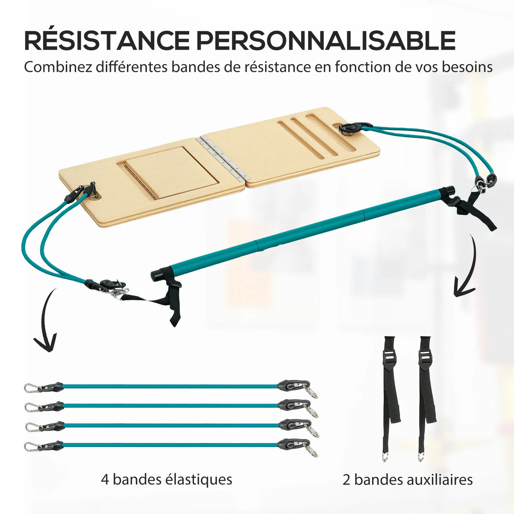 KIT BARRE PILATES AVEC BANDES – HOME GYM COMPLET & TONIFICATION