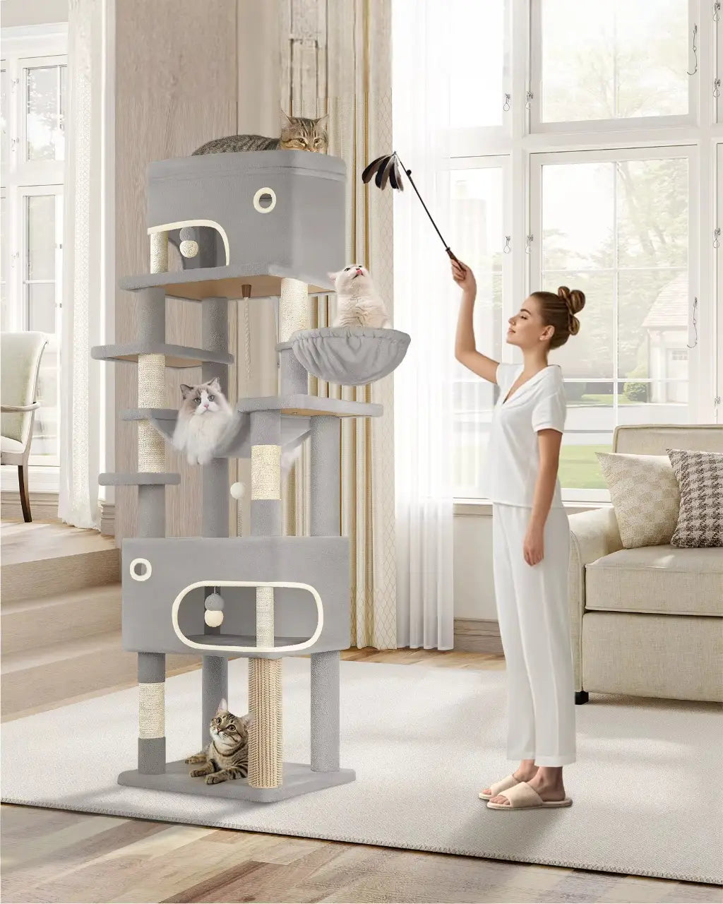 Arbre à chat TitanRoyal – La tour féline pour chats aventuriers 203 cm