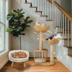 Arbre à chat en bois ÉléganceFéline 100 – La tour chic pour chats exigeants 99 cm