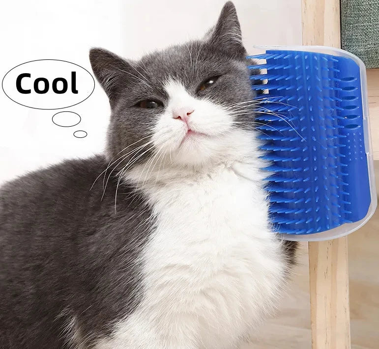 BROSSE DE MASSAGE MURALE POUR CHAT – TOILETTAGE, MASSAGE & ÉLIMINATION DES POILS