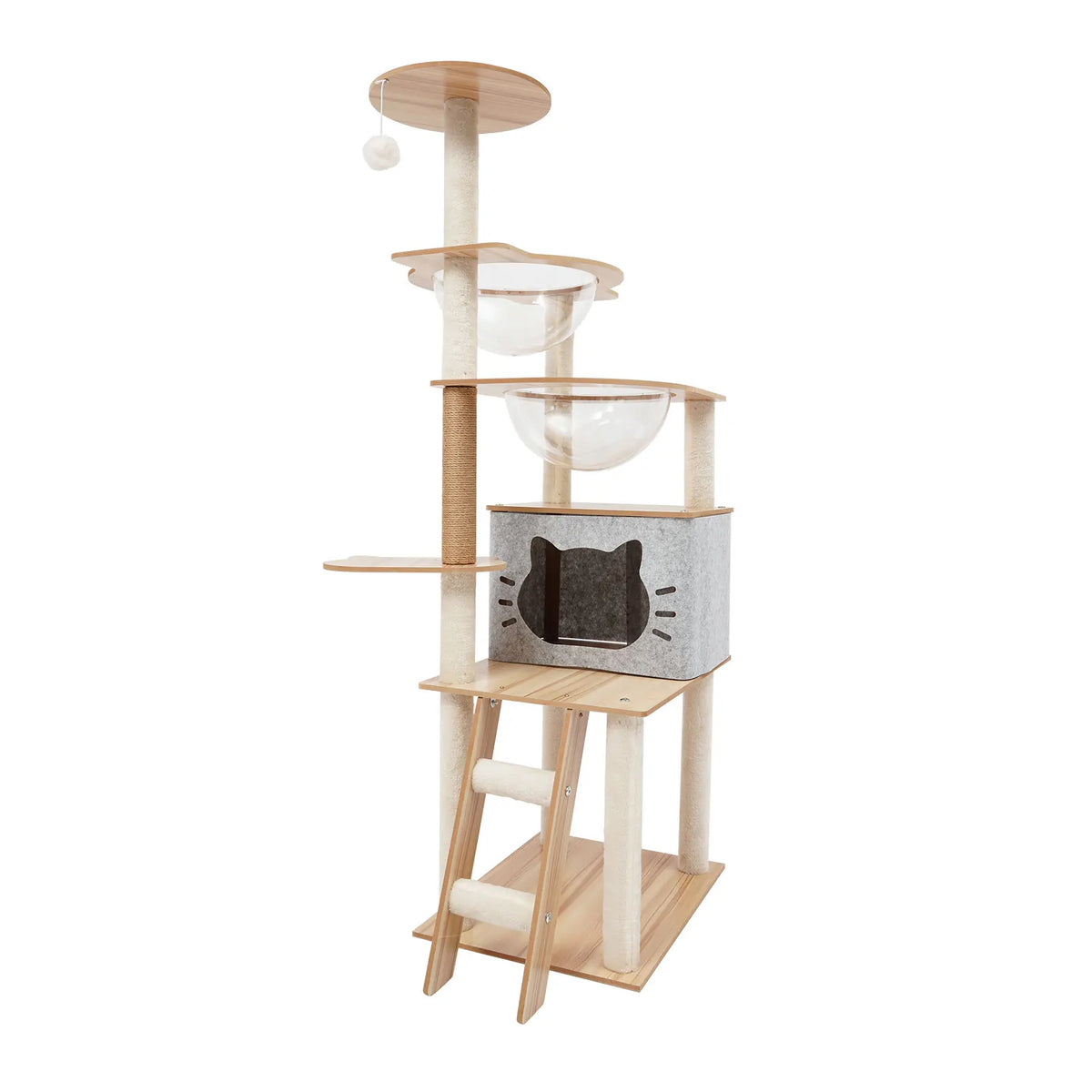 Arbre à chat 3 niveaux pour petits chats avec espace repos et griffoir
