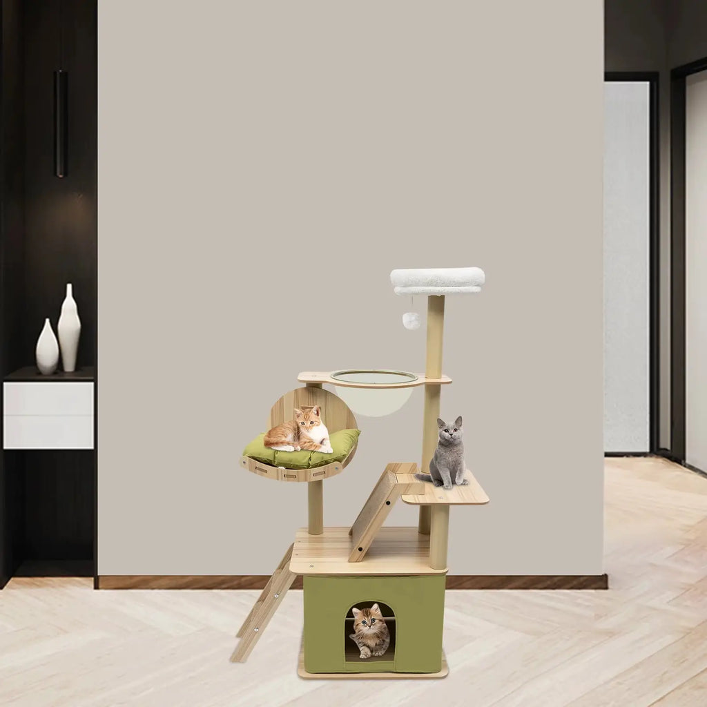 CosmoLuxe – L’arbre à chat en bois design aux airs de station spatiale 140 cm