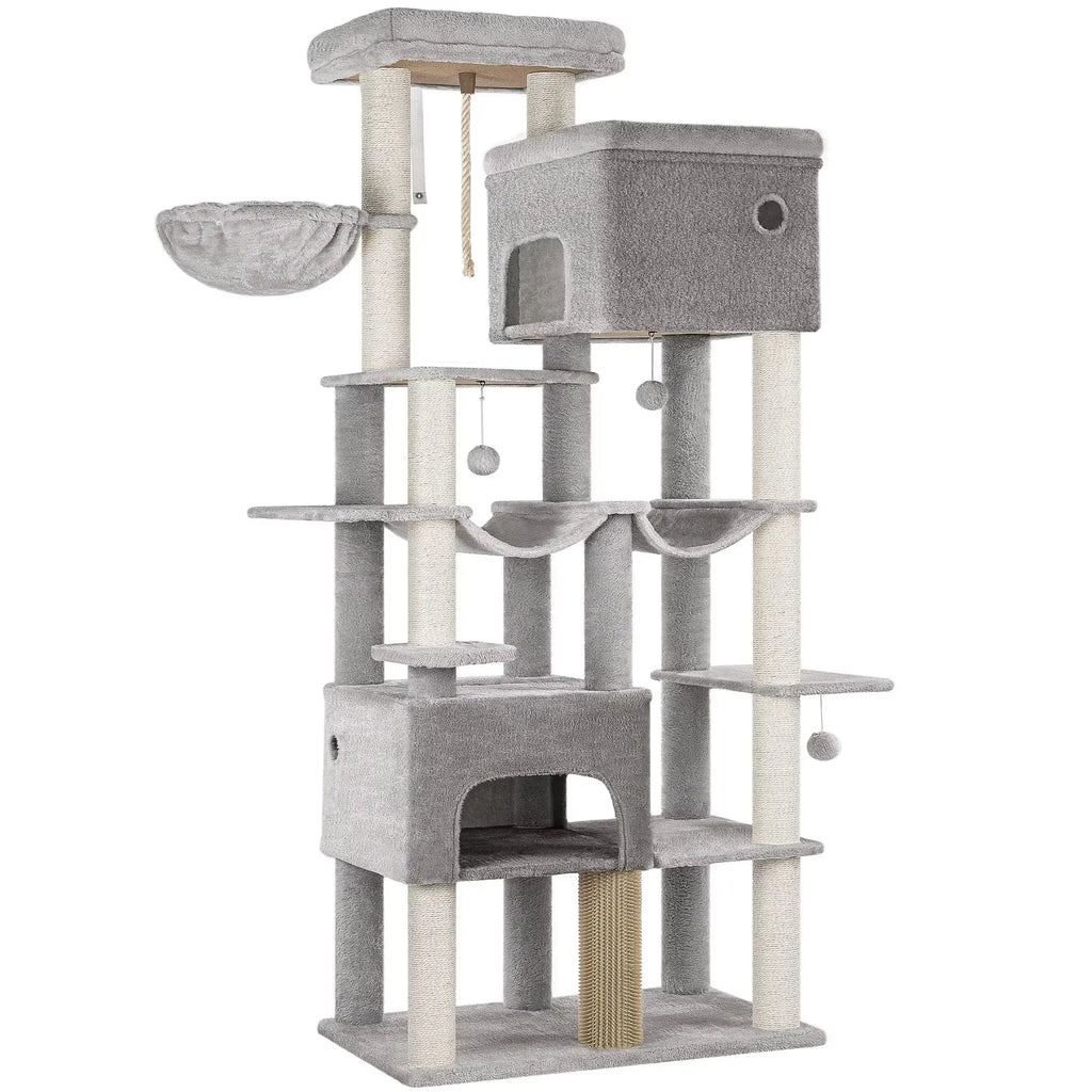 Arbre à chat SkyPalace Elite – La villa féline XXL en hauteur 210 cm
