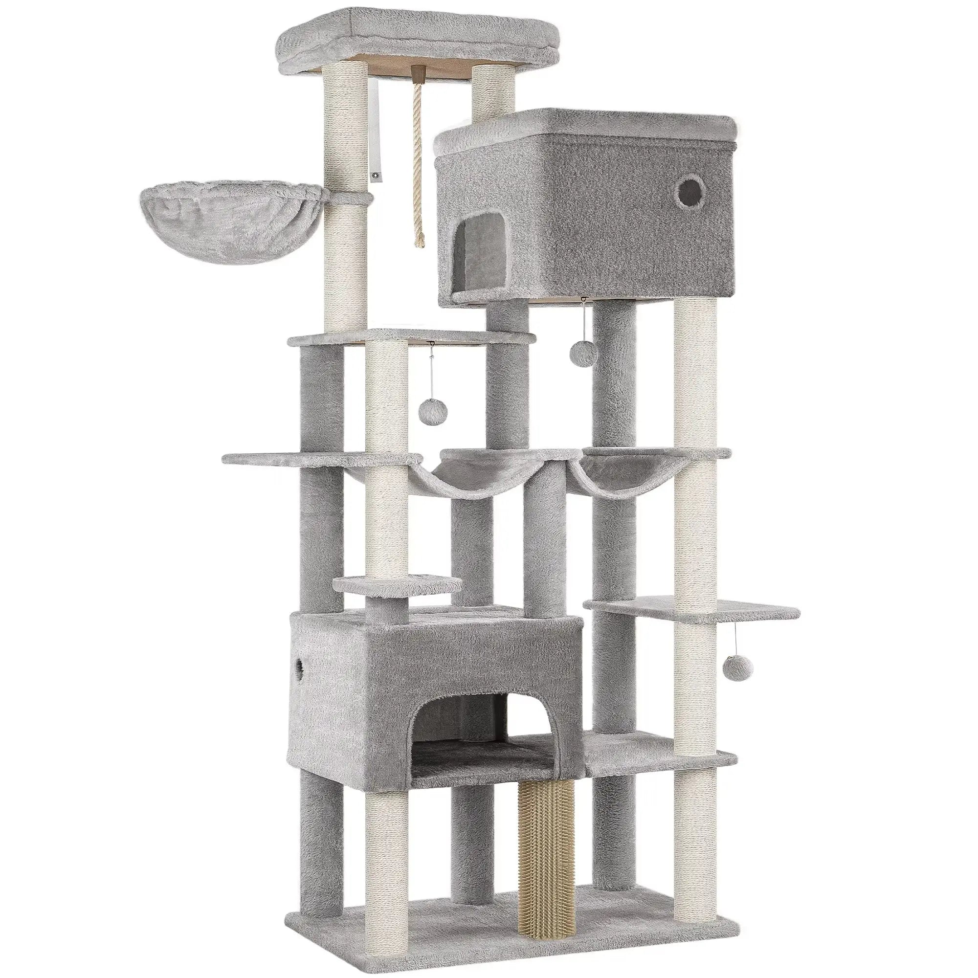 Arbre à chat SkyPalace Elite – La villa féline XXL en hauteur 210 cm