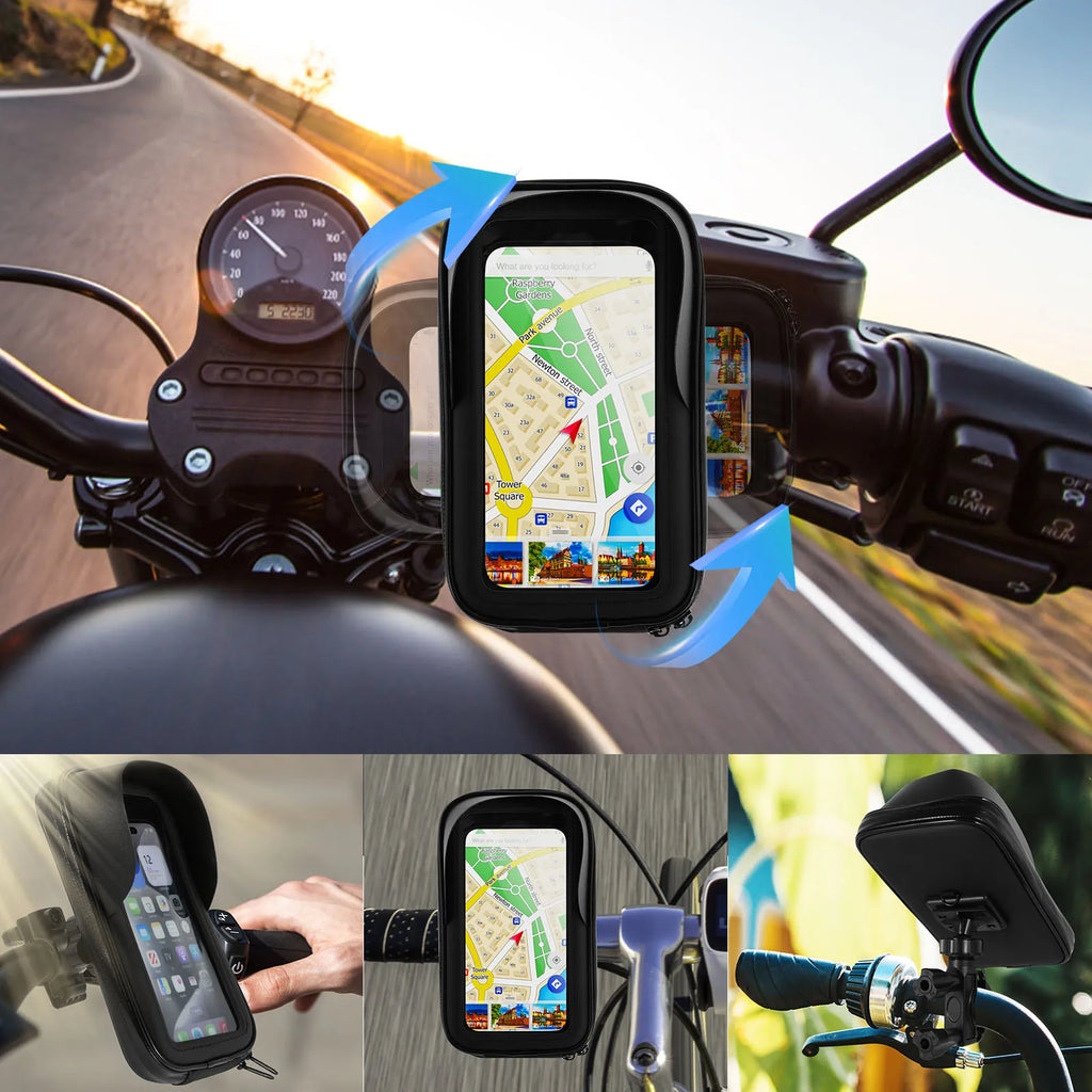 SUPPORT TÉLÉPHONE VÉLO ENTIÈREMENT ÉTANCHE – ROTATION 360° & TACTILE