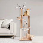 CosmoPrestige – L’arbre à chat design en bois, sûr et ultra résistant 132 cm