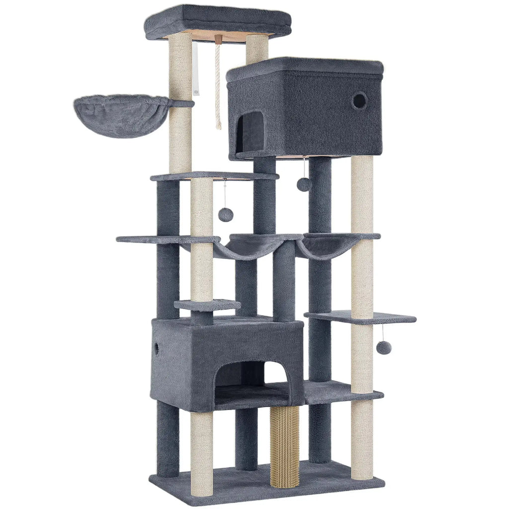 Arbre à chat SkyPalace Elite – La villa féline XXL en hauteur 210 cm