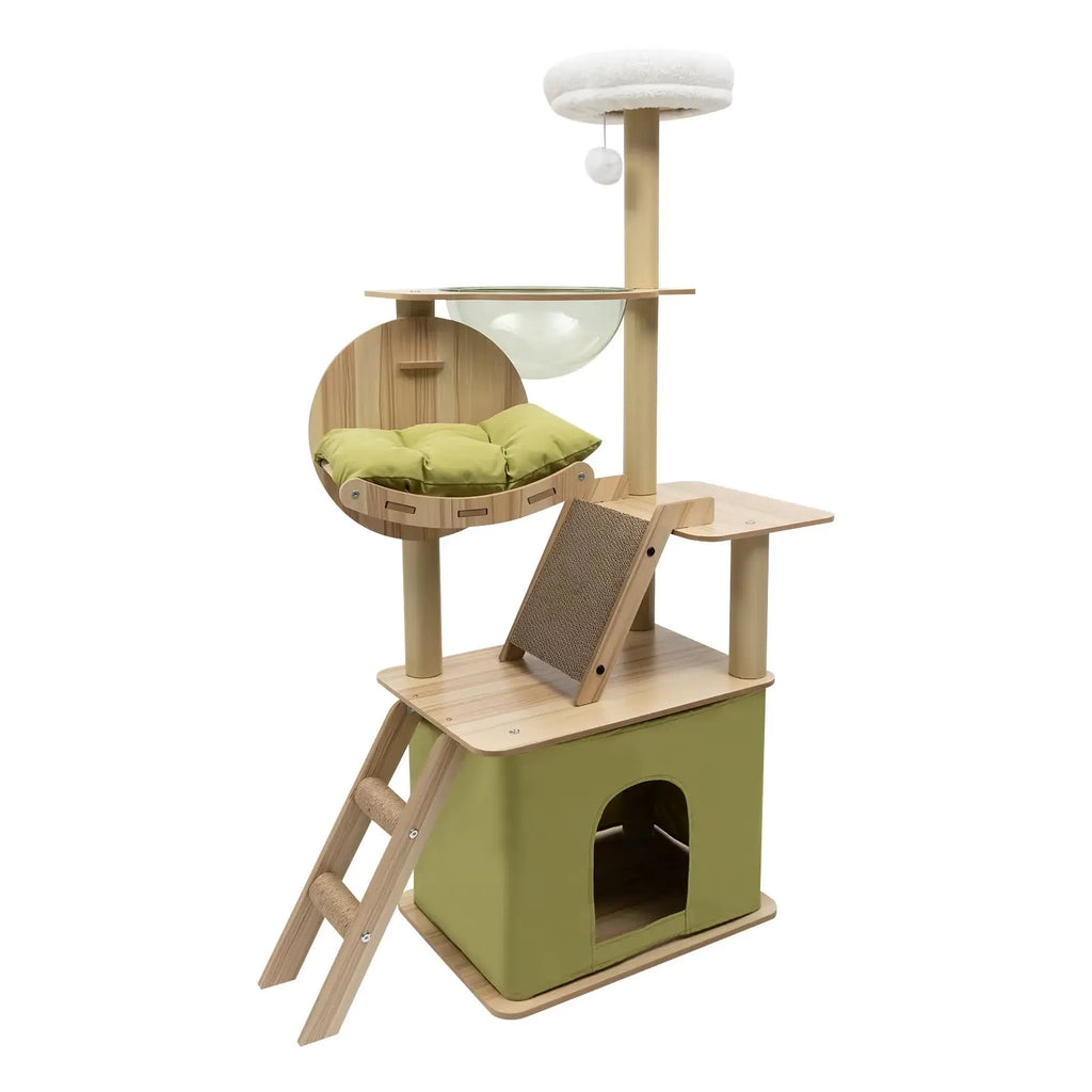 CosmoLuxe – L’arbre à chat en bois design aux airs de station spatiale 140 cm