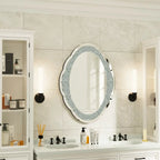 Grand miroir mural nuage contemporain scintillant
