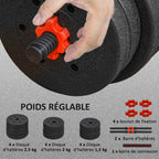 SET D’HALTÈRES AJUSTABLES 20 KG – MUSCULATION COMPLÈTE À DOMICILE