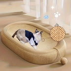 Griffoir pour chat multifonction – lit en sisal, jouet balle & espace de repos pour intérieur et extérieur