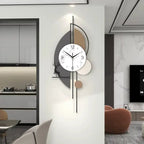 Horloge murale  artistique gris et beige avec décor cerf intégré 75 cm