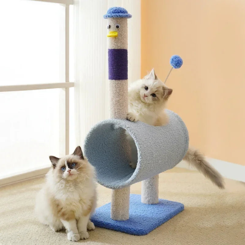 FINI LES GRIFFADES SUR VOTRE CANAPÉ – ARBRE À CHAT LUDIQUE AVEC TUNNEL ET GRIFFOIRS EN SISAL