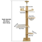 OAKSPIRE LOFT – ARBRE À CHAT XXL EN BOIS MASSIF DU SOL AU PLAFOND SPÉCIAL MAINE COON