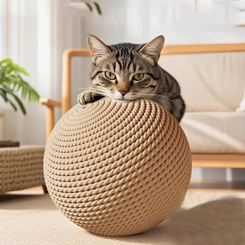Grande balle en sisal pour chat – jouet interactif à gratter, mâcher & stimuler