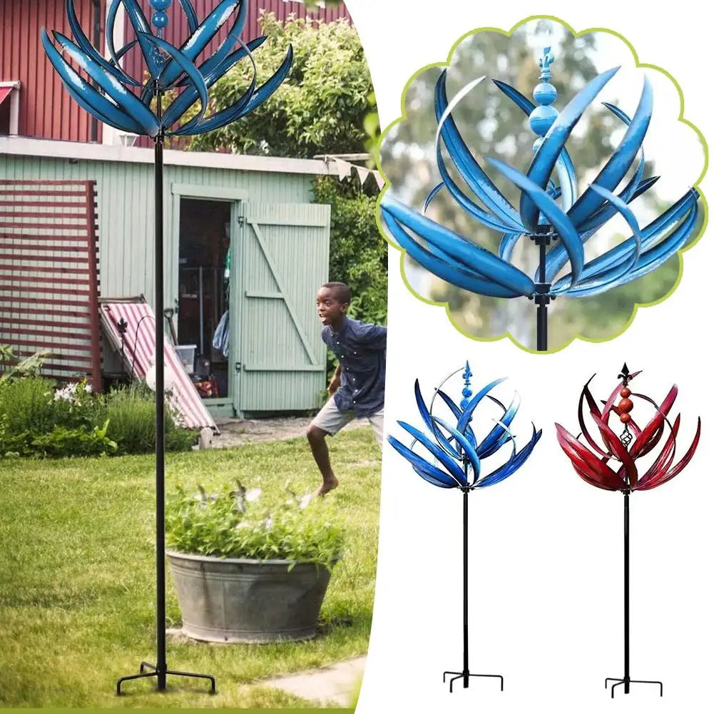 MOULIN À VENT 3D EN MÉTAL – DÉCORATION EXTÉRIEURE ÉLÉGANTE