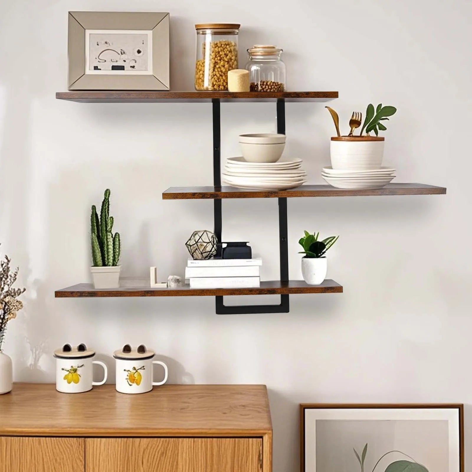 ÉTAGÈRE MURALE 3 NIVEAUX – RANGEMENT, DÉCORATION & STYLE INDUSTRIEL
