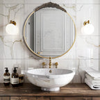 Grand miroir mural baroque doré avec roses sculptées