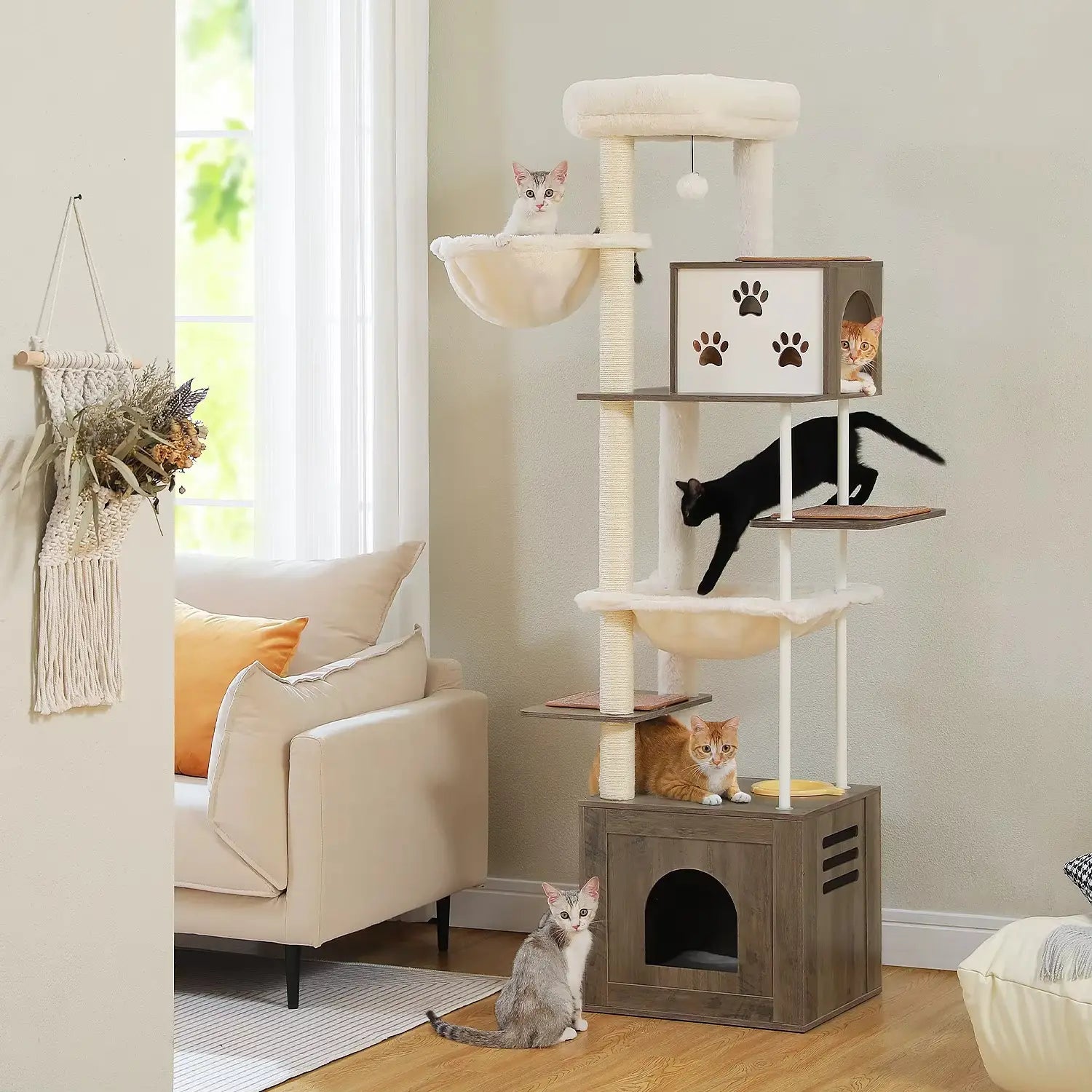 Arbre à chat GrandMajesty – La tour féline royale pour grands chats 190 cm