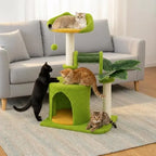 ARBRE À CHAT PALMIER AVEC NICHE ET BROSSE DE TOILETTAGE