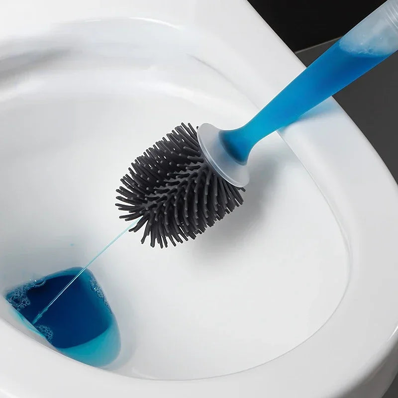 BROSSE WC FLEXIBLE EN SILICONE AVEC RÉSERVOIR – NETTOYAGE PROFOND & HYGIÈNE MAXIMALE