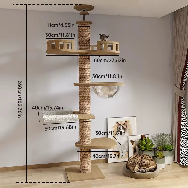 TITANWOOD XXL – ARBRE À CHAT DU SOL AU PLAFOND SPÉCIAL MAINE COON
