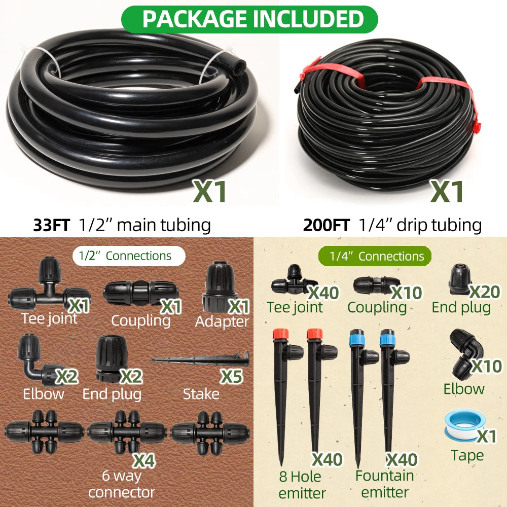 KIT D’IRRIGATION GOUTTE À GOUTTE – ÉCONOMIE D’EAU & ARROSAGE AUTOMATIQUE