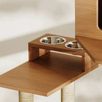 Arbre à chat en bois massif PrestigeLounge – Le meuble félin tout-en-un au design intelligent 173 cm