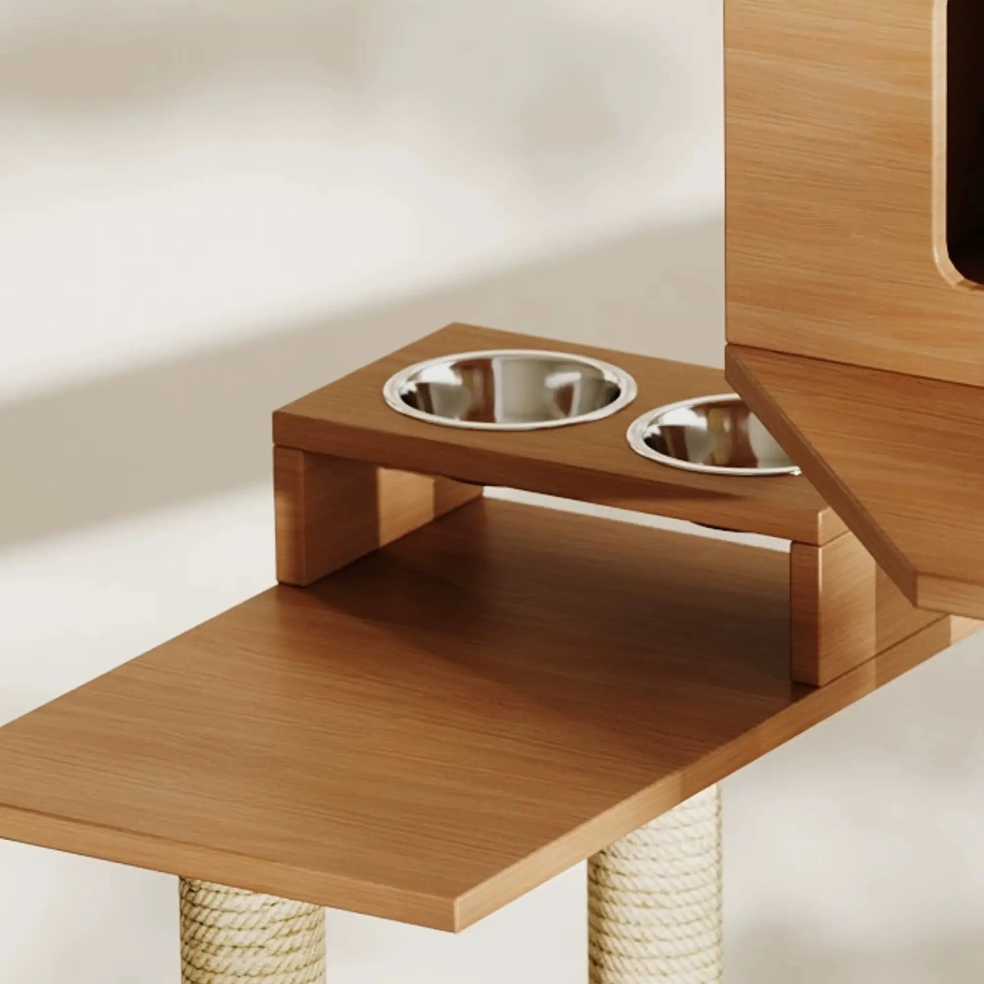 Arbre à chat en bois massif PrestigeLounge – Le meuble félin tout-en-un au design intelligent 173 cm