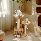 Arbre à chat en bois ÉléganceFéline 100 – La tour chic pour chats exigeants 99 cm