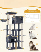 Arbre à chat XXL Titan Crown – Le palais vertical des grands chats comme les Maine Coon 200 cm