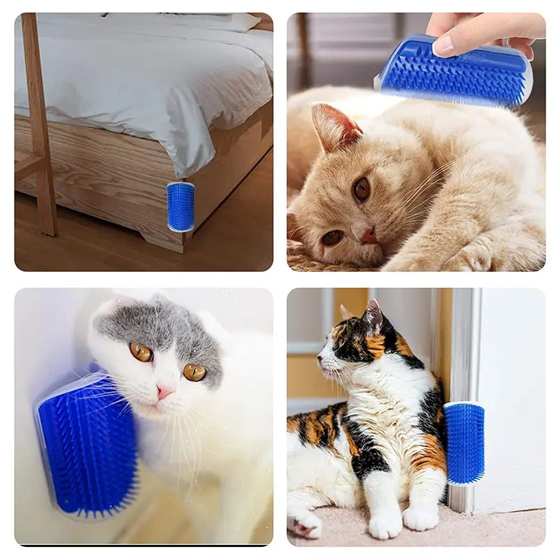 BROSSE DE MASSAGE MURALE POUR CHAT – TOILETTAGE, MASSAGE & ÉLIMINATION DES POILS
