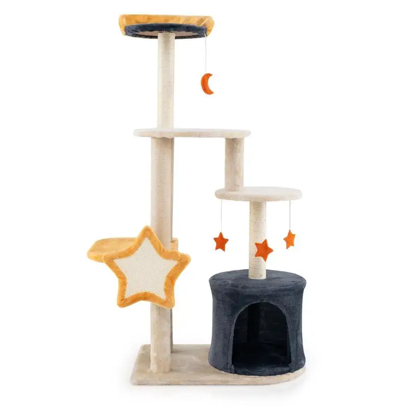 OUBLIEZ LES MEUBLES ESCALADÉS – ARBRE À CHAT 128 CM AVEC NICHE, PERCHOIR ET GRIFFOIRS