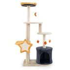 OUBLIEZ LES MEUBLES ESCALADÉS – ARBRE À CHAT 128 CM AVEC NICHE, PERCHOIR ET GRIFFOIRS