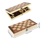 ÉCHIQUIER PLIABLE EN BOIS 3 EN 1 – ÉCHECS, DAMES & BACKGAMMON