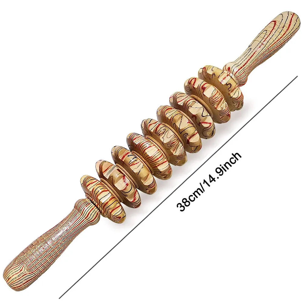 ROULEAU DE MASSAGE EN BOIS – RELAXATION, RÉCUPÉRATION