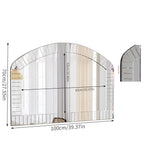 Grand miroir mural arqué argent