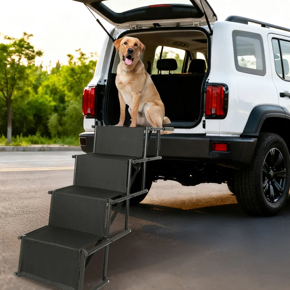 ESCALIER PLIABLE POUR CHIEN – ACCÈS FACILE & SÉCURITÉ EN VOITURE