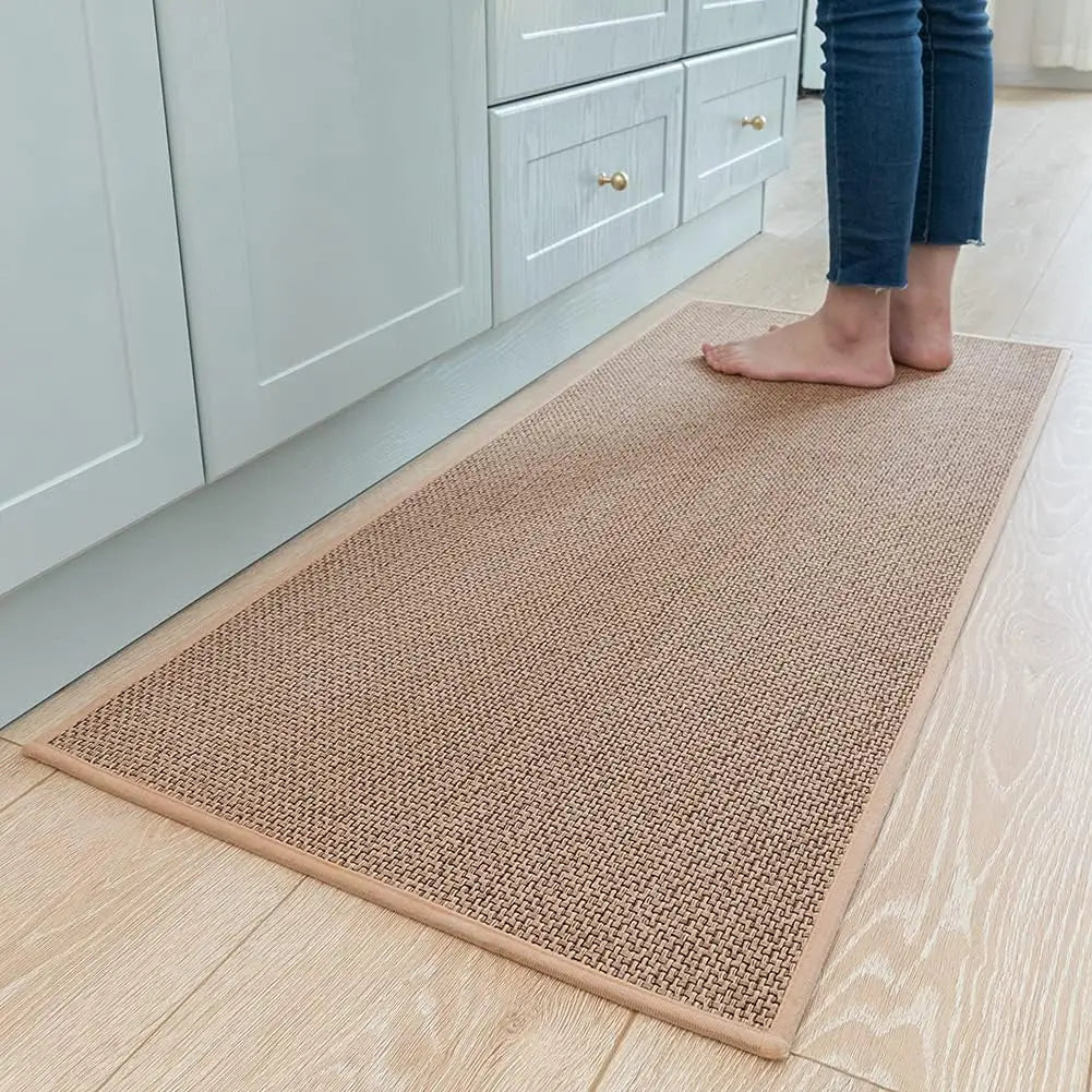 TAPIS DE CUISINE ANTIDÉRAPANT EN JUTE – ABSORBANT, LAVABLE & ULTRA PRATIQUE