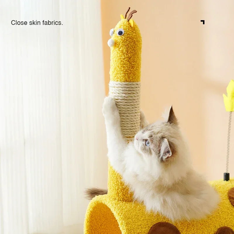 FINI LES GRIFFADES SUR VOTRE CANAPÉ – ARBRE À CHAT LUDIQUE AVEC TUNNEL ET GRIFFOIRS EN SISAL