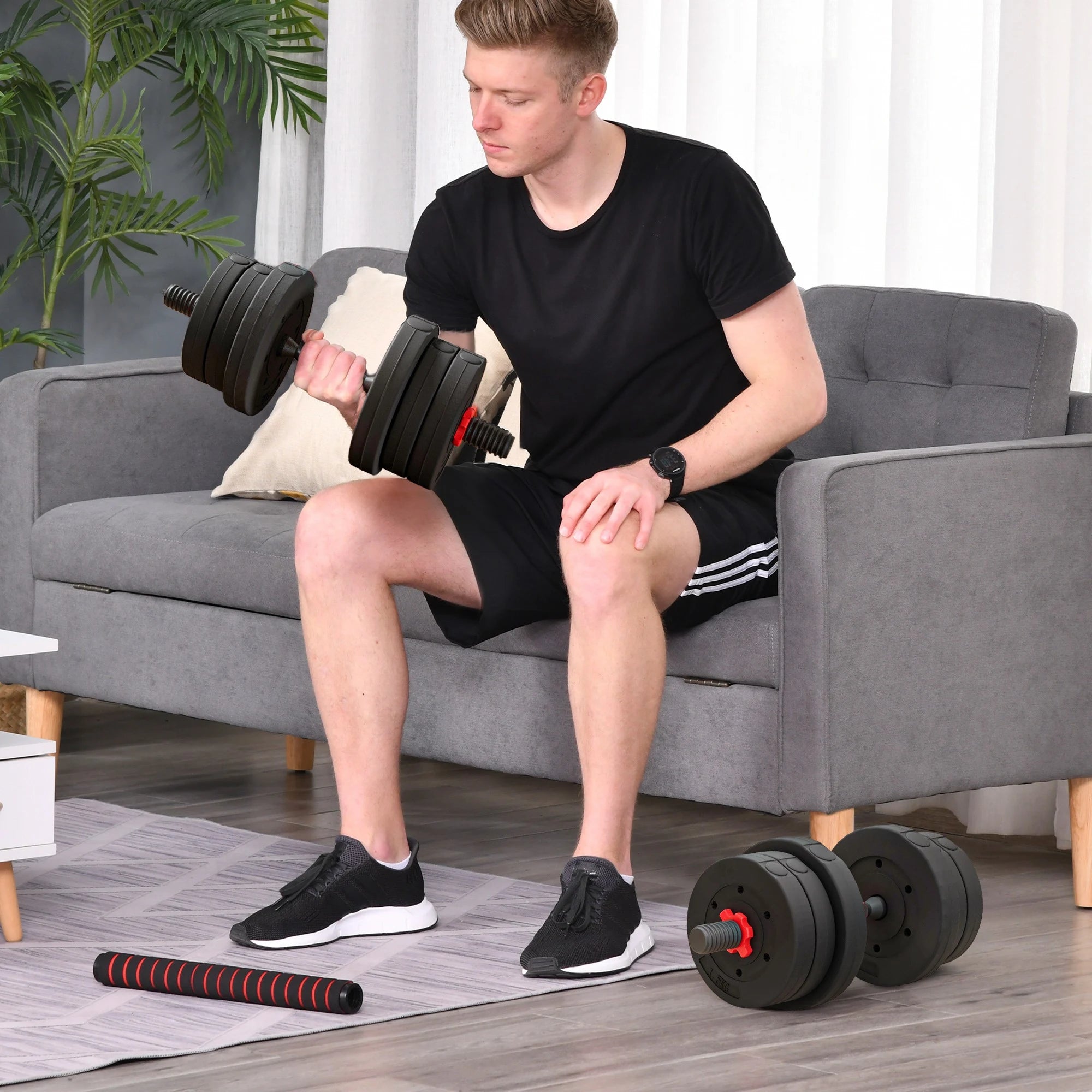 SET D’HALTÈRES AJUSTABLES 20 KG – MUSCULATION COMPLÈTE À DOMICILE