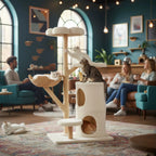 Arbre à chat en bois ZenFélin Nature – Le sanctuaire chic pour votre chat 142 cm