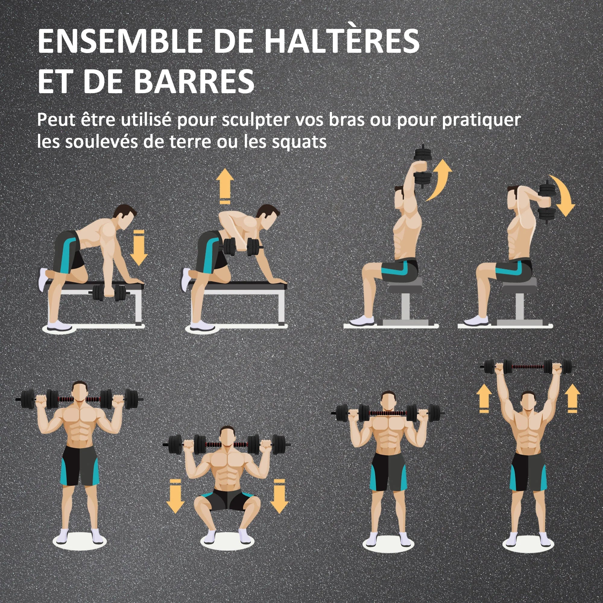 SET D’HALTÈRES AJUSTABLES 20 KG – MUSCULATION COMPLÈTE À DOMICILE