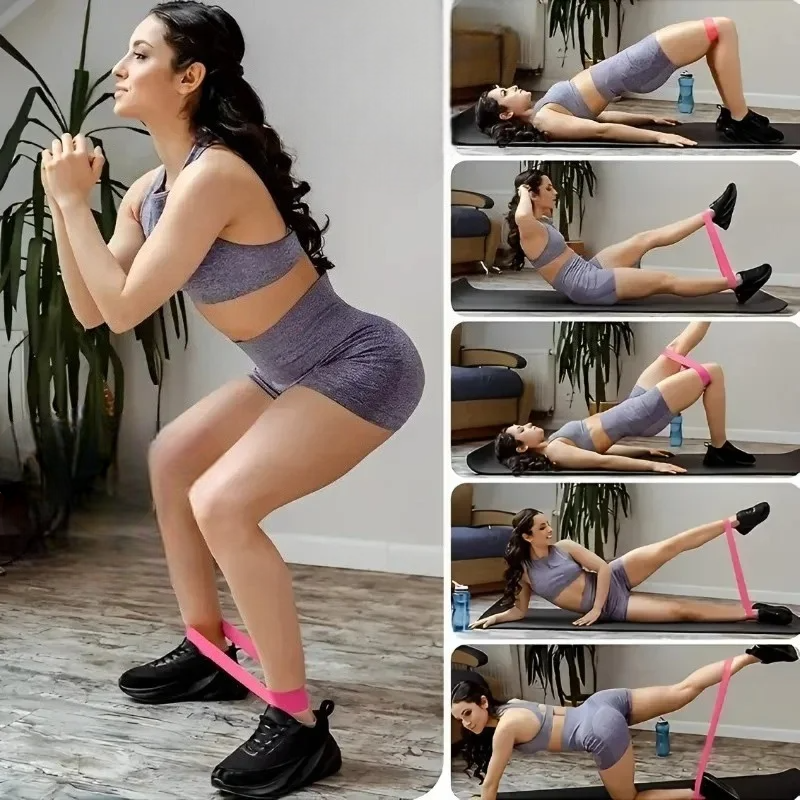 LOT DE 5 BANDES ÉLASTIQUES DE RÉSISTANCE – FITNESS, YOGA & PILATES