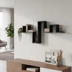 ÉTAGÈRE MURALE FLOTTANTE FINITION CHÊNE NOIR – RANGEMENT, ÉLÉGANCE & GAIN DE PLACE