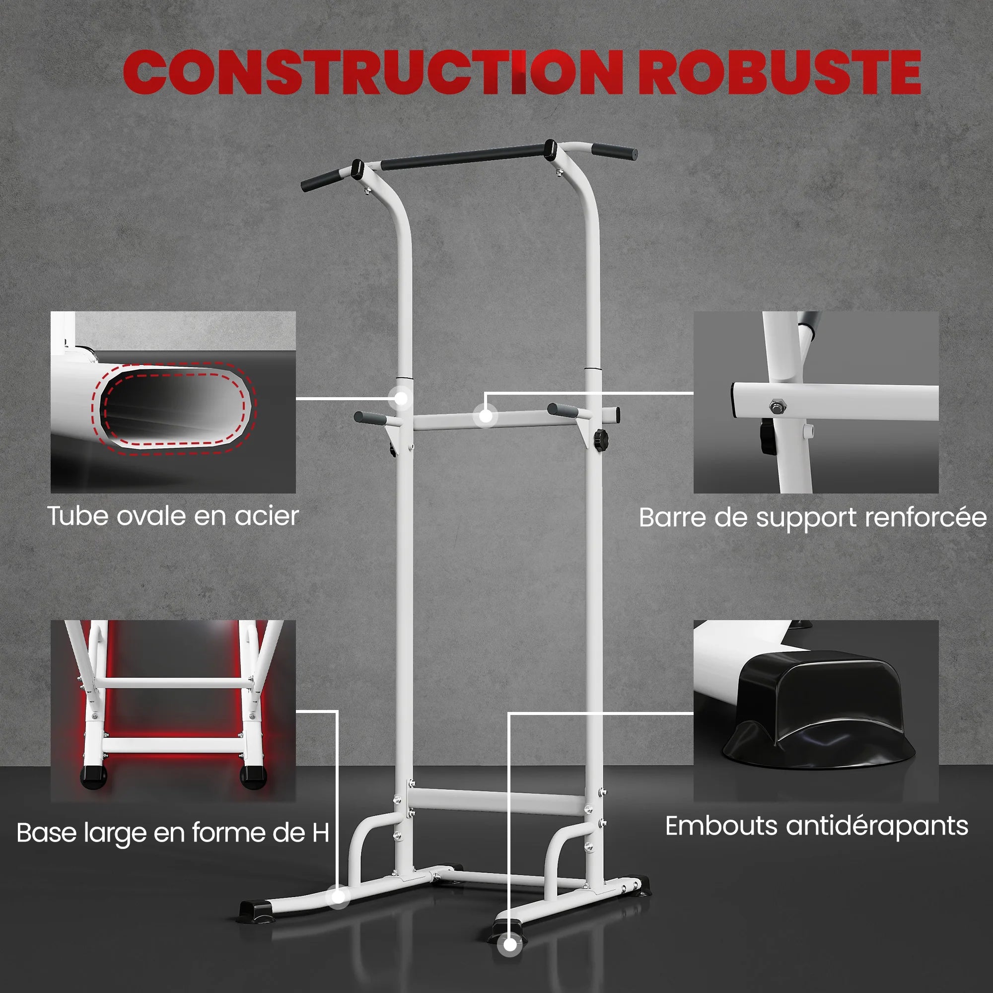 STATION TRACTIONS & DIPS – MUSCULATION COMPLÈTE À DOMICILE