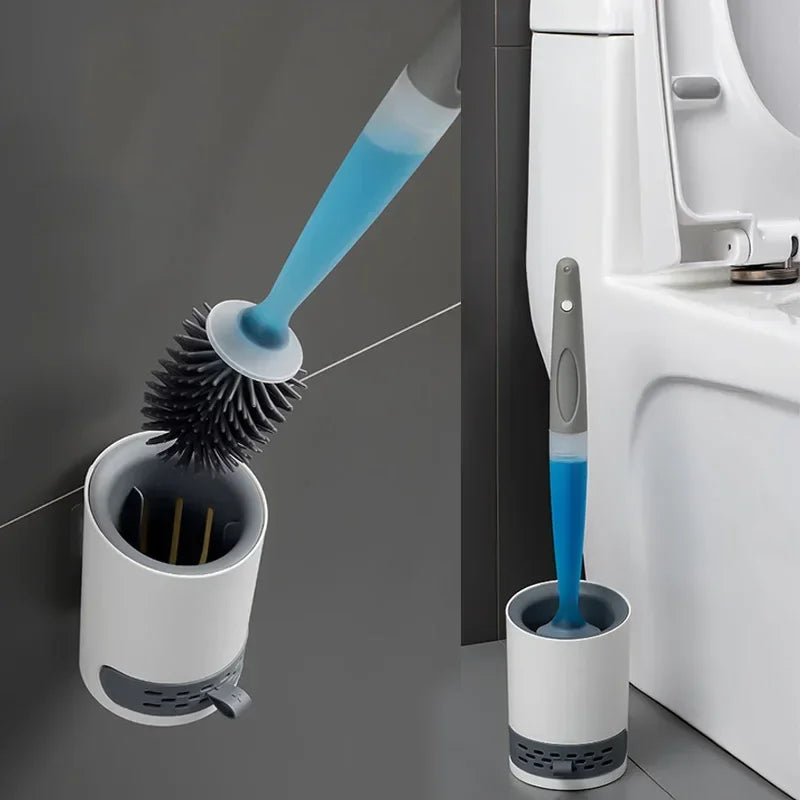 BROSSE WC FLEXIBLE EN SILICONE AVEC RÉSERVOIR – NETTOYAGE PROFOND & HYGIÈNE MAXIMALE