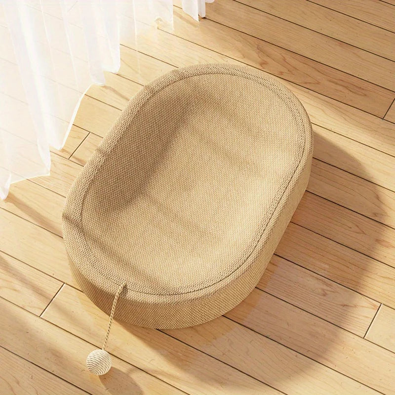 Griffoir pour chat multifonction – lit en sisal, jouet balle & espace de repos pour intérieur et extérieur
